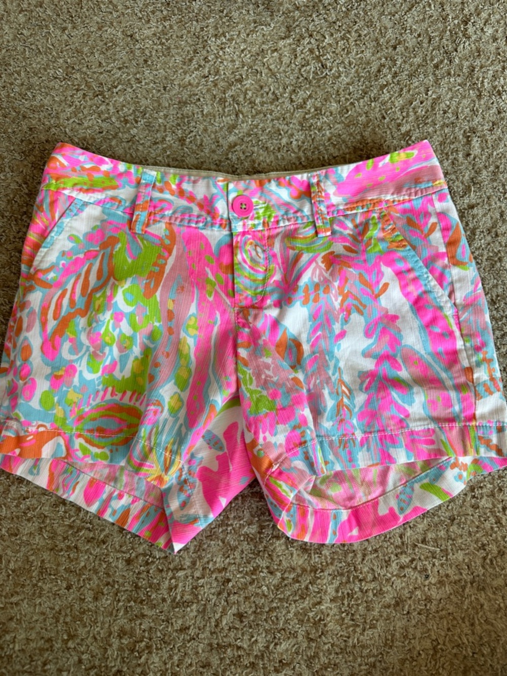Lilly Pulitzer Pink Multi Floral Print Bermuda Shorts